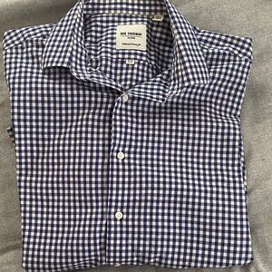 Ben Sherman Navy and White Checkered Men's Shirt
